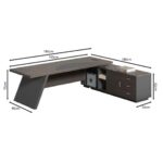 MASTER Γραφείο Δεξιά Γωνία, Απόχρωση Grey Walnut 180x90x75/180x50x62cm - Image 8