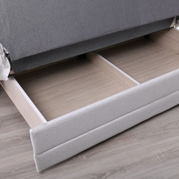 CAMAL Καναπές – Κρεβάτι με Αποθηκευτικό Χώρο, 2Θέσιος Ύφασμα Γκρι Ανοιχτό Sofa:171x115x90 Bed:144x195cm - Image 11