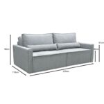 LIDRA Καναπές – Κρεβάτι 3Θέσιος, Ύφασμα Γκρι Sofa:220x110x90 Bed:137x196cm - Image 14