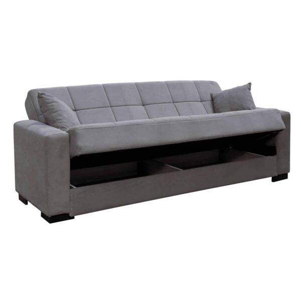 CARSON Καναπές – Κρεβάτι με Αποθηκευτικό Χώρο, 3Θέσιος Ύφασμα Γκρι Sofa:225x94x94cm Bed:120x190cm - Image 11