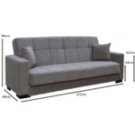 CARSON Καναπές – Κρεβάτι με Αποθηκευτικό Χώρο, 3Θέσιος Ύφασμα Γκρι Sofa:225x94x94cm Bed:120x190cm - Image 14