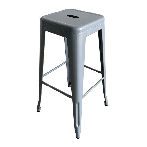 RELIX Σκαμπό Bar Στοιβαζόμενο, Μέταλλο Βαφή Γκρι 42x42 H.76cm - Image 4