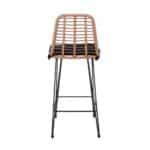 SALSA Σκαμπό BAR-Pro με Πλάτη, Μέταλλο Βαφή Μαύρο - Wicker Φυσικό, με Μαξιλάρι Μαύρο 45x55x75/113cm - Image 9