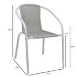 BALENO-W Πολυθρόνα Στοιβαζόμενη, Μέταλλο Βαφή Άσπρο, Wicker Beige 52x60x72cm - Image 6