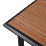 NAPOLI Τραπέζι Dining Κήπου- Βεράντας, Αλουμίνιο Βαφή Μαύρο Επιφάνεια Alu απόχρωσης Ξύλου 186+60x95cm H.77cm - Image 9