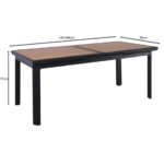 NAPOLI Τραπέζι Dining Κήπου- Βεράντας, Αλουμίνιο Βαφή Μαύρο Επιφάνεια Alu απόχρωσης Ξύλου 186+60x95cm H.77cm - Image 10