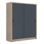 VANITY Ντουλάπα Δίφυλλη - Συρόμενη, Αποχρώσεων Sonoma Oak & Grey 160x60x200cm - Image 5