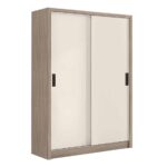 VANITY Ντουλάπα Δίφυλλη - Συρόμενη, Αποχρώσεων Sonoma Oak & Cream 120x60x200cm - Image 5