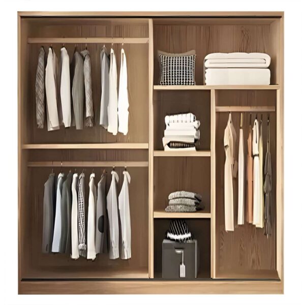 VANITY Ντουλάπα Δίφυλλη - Συρόμενη, Αποχρώσεων Sonoma Oak & Cream 120x60x200cm - Image 6