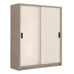 VANITY Ντουλάπα Δίφυλλη - Συρόμενη, Αποχρώσεων Sonoma Oak & Cream 160x60x200cm - Image 5