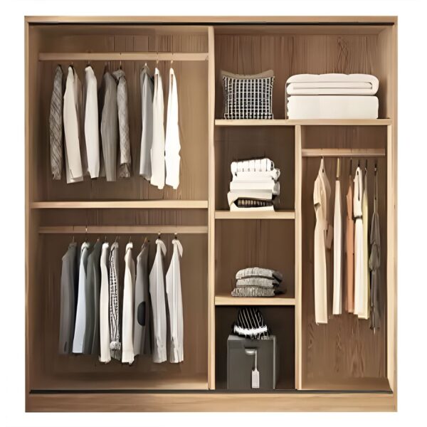 VANITY Ντουλάπα Δίφυλλη - Συρόμενη, Αποχρώσεων Sonoma Oak & Cream 160x60x200cm - Image 6