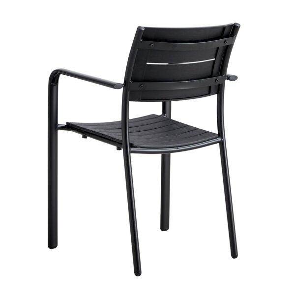 SAGA Πολυθρόνα Στοιβαζόμενη, Μέταλλο Βαφή Μαύρο, PP-UV Μαύρο 56x57x84cm - Image 10