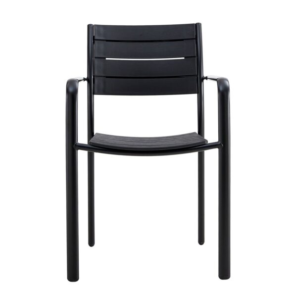 SAGA Πολυθρόνα Στοιβαζόμενη, Μέταλλο Βαφή Μαύρο, PP-UV Μαύρο 56x57x84cm - Image 11