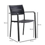SAGA Πολυθρόνα Στοιβαζόμενη, Μέταλλο Βαφή Μαύρο, PP-UV Μαύρο 56x57x84cm - Image 12