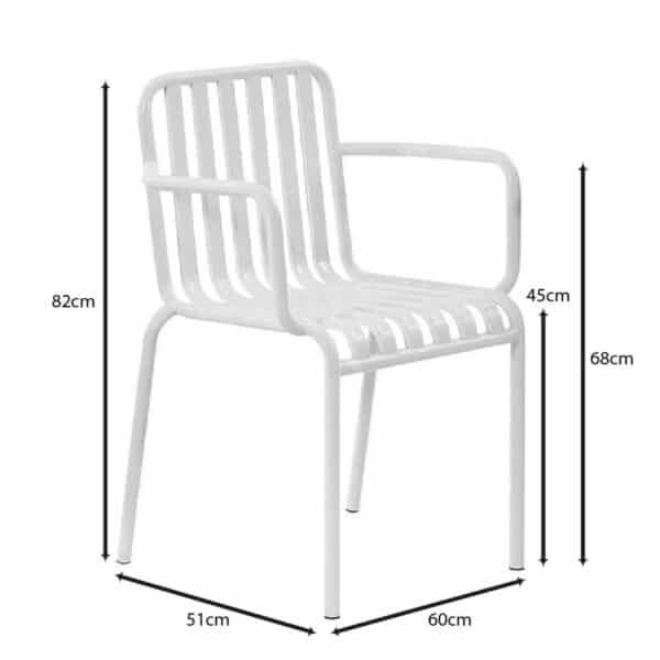MODIAL Πολυθρόνα Μέταλλο Βαφή Άσπρο 60x51x82cm - Image 6
