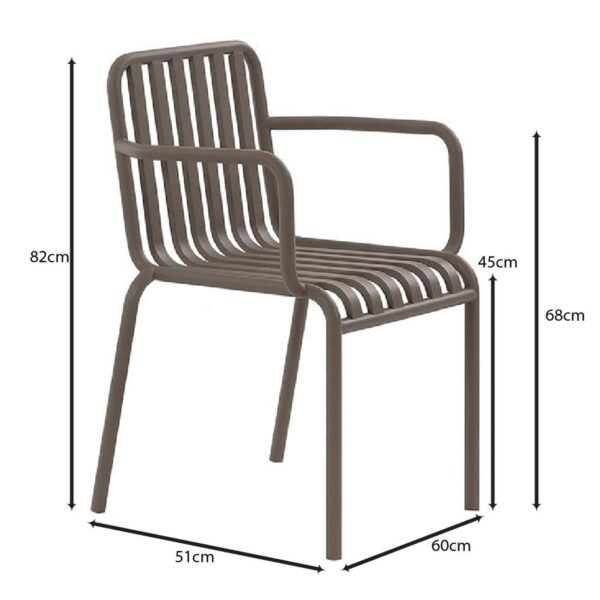 MODIAL Πολυθρόνα Μέταλλο Βαφή Cappuccino 60x51x82cm - Image 6