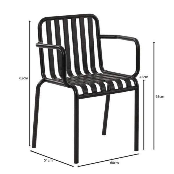 MODIAL Πολυθρόνα Μέταλλο Βαφή Μαύρο 60x51x82cm - Image 6