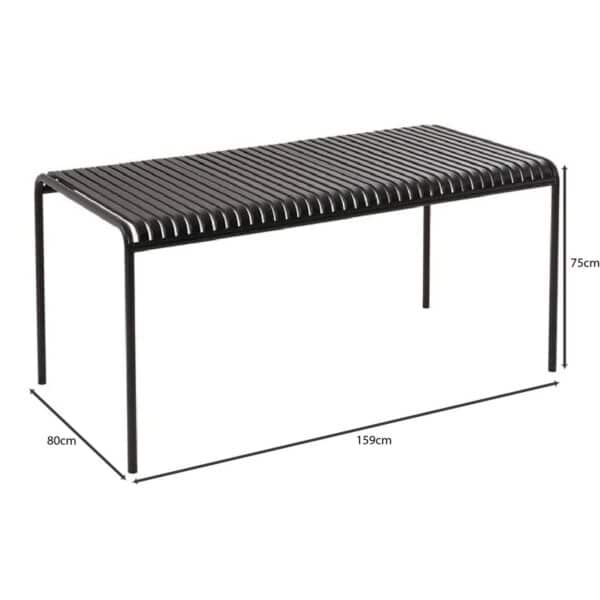 MODIAL Τραπέζι Μέταλλο Βαφή Μαύρο 159x80x75cm - Image 6