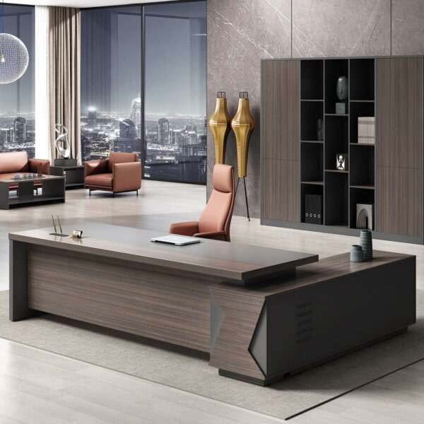 VIP Γραφείο Αριστερή Γωνία, Απόχρωση Grey Walnut 180x90x75/180x50x62 cm - Image 9