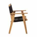 COFFEE Dining Πολυθρόνα Βεράντας - Κήπου, Ξύλο Ακακία Φυσικό, Rope Wicker Μαύρο 56x58x87cm - Image 11