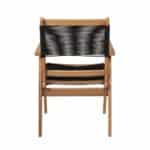 COFFEE Dining Πολυθρόνα Βεράντας - Κήπου, Ξύλο Ακακία Φυσικό, Rope Wicker Μαύρο 56x58x87cm - Image 13