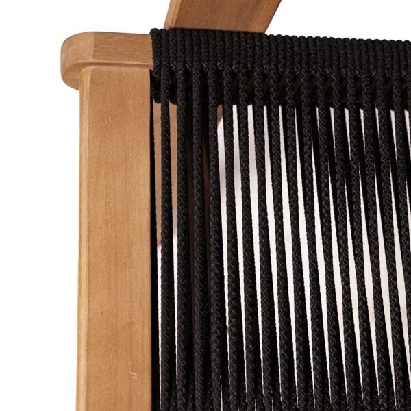 COFFEE Dining Πολυθρόνα Βεράντας - Κήπου, Ξύλο Ακακία Φυσικό, Rope Wicker Μαύρο 56x58x87cm - Image 15