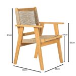 COFFEE Dining Πολυθρόνα Βεράντας - Κήπου, Ξύλο Ακακία Φυσικό, Rope Wicker Μπεζ 56x58x87cm - Image 16