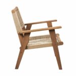 COFFEE Living Πολυθρόνα Καθιστικού Βεράντας - Κήπου, Ακακία Φυσικό-Rope Wicker Μπεζ 66x71x84cm - Image 12