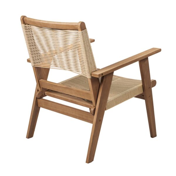 COFFEE Living Πολυθρόνα Καθιστικού Βεράντας - Κήπου, Ακακία Φυσικό-Rope Wicker Μπεζ 66x71x84cm - Image 13