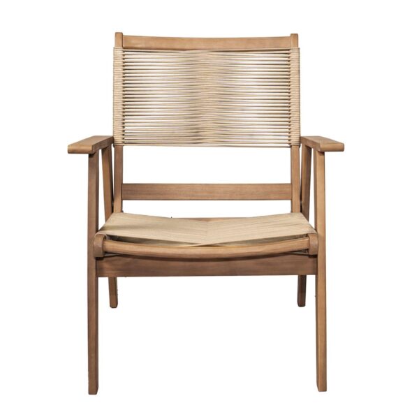 COFFEE Living Πολυθρόνα Καθιστικού Βεράντας - Κήπου, Ακακία Φυσικό-Rope Wicker Μπεζ 66x71x84cm - Image 14