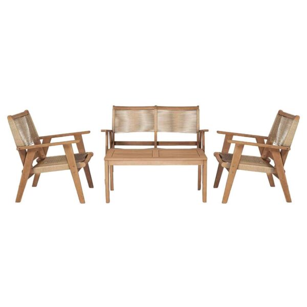 COFFEE Living Πολυθρόνα Καθιστικού Βεράντας - Κήπου, Ακακία Φυσικό-Rope Wicker Μπεζ 66x71x84cm - Image 17