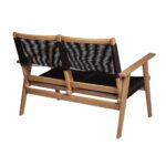 COFFEE Living Καναπές 2θέσιος Καθιστικού Βεράντας-Κήπου, ΑκακίαΦυσικό-Rope Wicker Μαύρο 119x71x84cm - Image 10