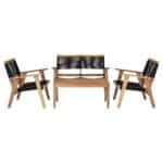 COFFEE Living Καναπές 2θέσιος Καθιστικού Βεράντας-Κήπου, ΑκακίαΦυσικό-Rope Wicker Μαύρο 119x71x84cm - Image 13