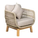 MARK Set Σαλόνι Κήπου 4τεμ, Acacia Φυσικό, Μαξιλάρια Μπεζ Rope Wicker Μπεζ 2 Πολυθρ+1 Καναπ+1 Τραπεζάκι - Image 14