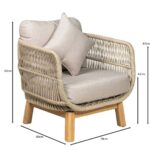 MARK Set Σαλόνι Κήπου 4τεμ, Acacia Φυσικό, Μαξιλάρια Μπεζ Rope Wicker Μπεζ 2 Πολυθρ+1 Καναπ+1 Τραπεζάκι - Image 19