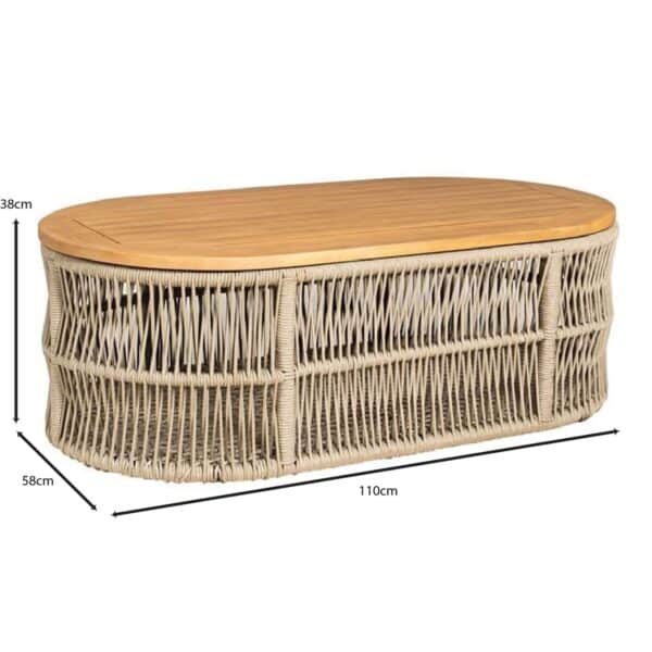 MARK Set Σαλόνι Κήπου 4τεμ, Acacia Φυσικό, Μαξιλάρια Μπεζ Rope Wicker Μπεζ 2 Πολυθρ+1 Καναπ+1 Τραπεζάκι - Image 20