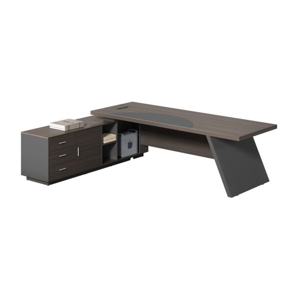 MASTER Γραφείο Αριστερή Γωνία, Απόχρωση Grey Walnut 180x90x75/180x50x62cm - Image 6