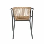 PATTY Πολυθρόνα Στοιβαζόμενη Κήπου, Μέταλλο Βαφή Ανθρακί, PE Rattan Φυσικό 54x69x73cm - Image 7