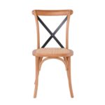DESTINY Καρέκλα Metal Cross Τραπεζαρίας Οξιά Φυσικό, Κάθισμα Ψάθα, Στοιβαζόμενη 48x52x89cm - Image 7