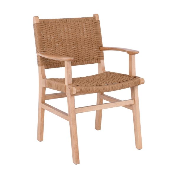 COMO Πολυθρόνα Τραπεζαρίας Φυσικό, Κάθισμα Paper Rope 63x59x86cm - Image 8