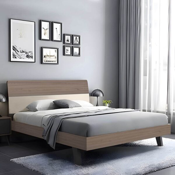 VANITY Κρεβάτι Διπλό, για Στρώμα 160x200cm, Απόχρωση Sonoma Oak-Cream 161x201x98cm - Image 4