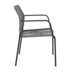 LUIGI Πολυθρόνα Βεράντας-Κήπου Μέταλλο Βαφή Ανθρακί, Rope Wicker Γκρι, Στοιβαζόμενη 52x61x79cm - Image 9