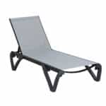 CAPRI K/D Ξαπλώστρα Αλουμίνιο Μαύρο, PP-UV Μαύρο - Textilene Γκρι 68/58x190x30cm - Image 4