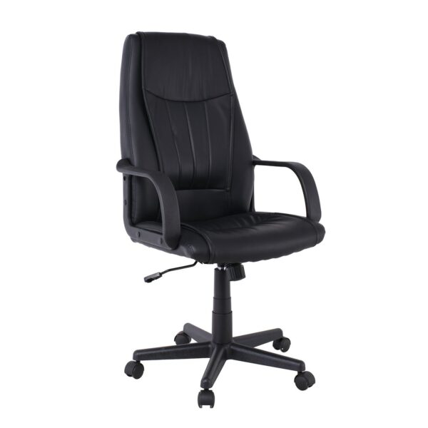 BF1410 Πολυθρόνα Γραφείου Διευθυντή Pu Μαύρο 61x68x104/114cm - Image 8