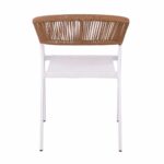 PARMA Πολυθρόνα Βεράντας-Κήπου ALU Άσπρο, Rope Wicker Φυσικό, Textilene Άσπρο, Στοιβαζόμενη 55x58x78cm - Image 10