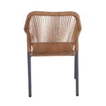 DINA Πολυθρόνα Βεράντας-Κήπου ALU Ανθρακί, Rope Wicker Φυσικό, Στοιβαζόμενη 56x60x84cm - Image 10