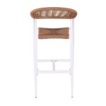 MADY Σκαμπό Bar, ALU Άσπρο, Rope Wicker Φυσικό 56x58x105cm - Image 10