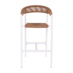 MADY Σκαμπό Bar, ALU Άσπρο, Rope Wicker Φυσικό 56x58x105cm - Image 11