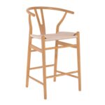 LIMA Σκαμπό BAR, Ξύλο Οξιά, Φυσικό, Κάθισμα Paper Rope Φυσικό (ύψος καθ.67cm) 55x53x67/98cm - Image 5