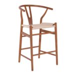 LIMA Σκαμπό BAR, Ξύλο Οξιά, Καρυδί, Κάθισμα Paper Rope Φυσικό (ύψος καθ.67cm) 55x53x67/98cm - Image 8